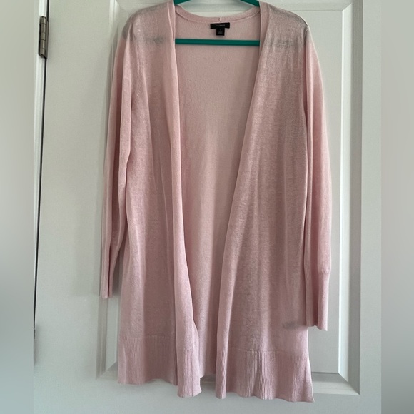 Halogen Linen Blend Open Long Cardigan Women’s Size Large - Picture 2 of 12